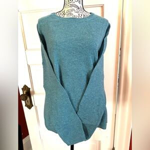 💙NWOT heather blue Ellen Tracy 100% Cashmere Sweater, Size XL